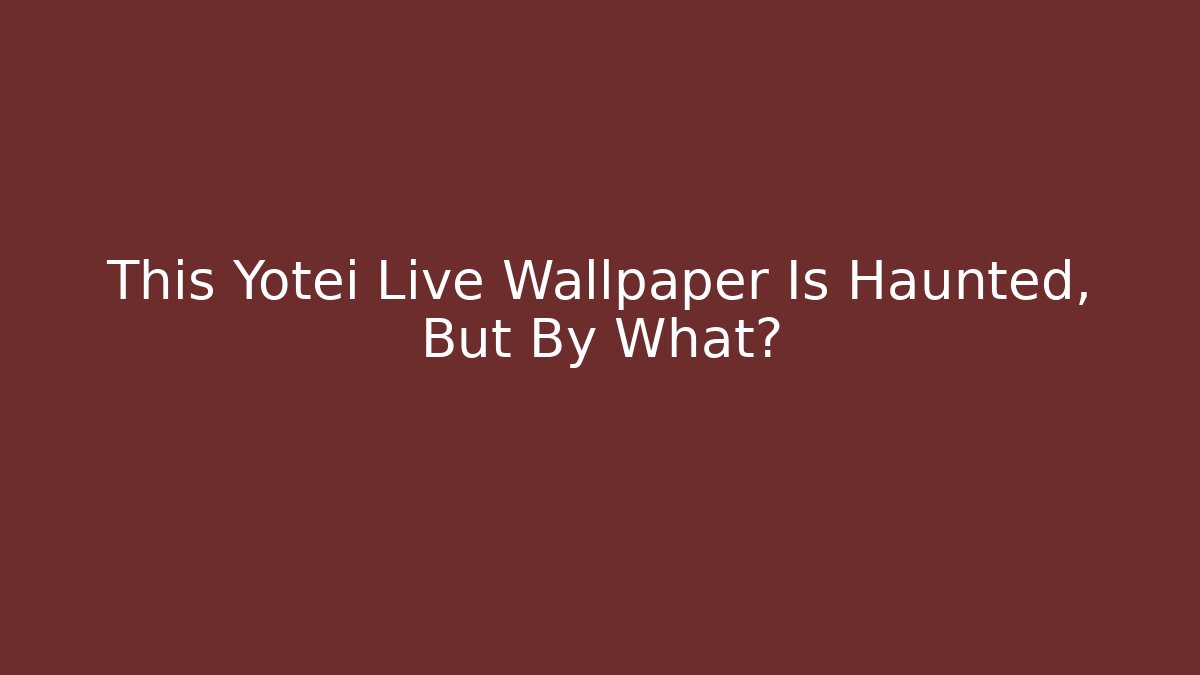 This Yotei Live Wallpaper Is Haunted, But By What?