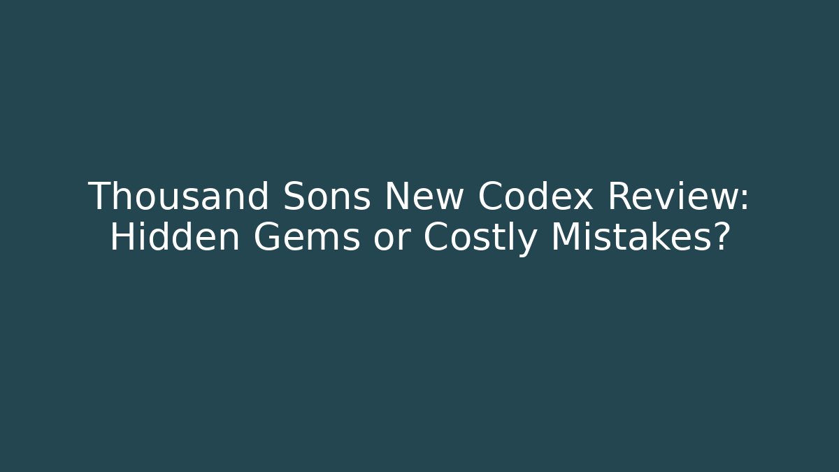 Thousand Sons New Codex Review: Hidden Gems or Costly Mistakes?