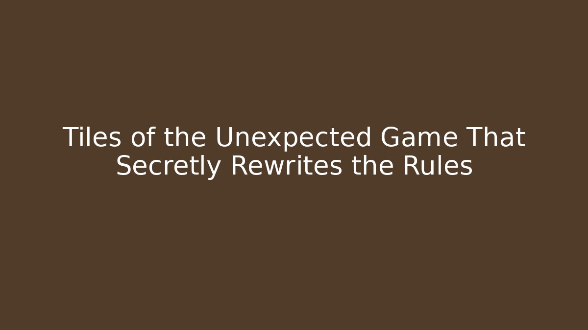 Tiles of the Unexpected Game That Secretly Rewrites the Rules