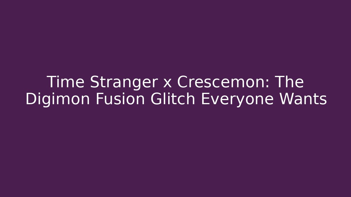 Time Stranger x Crescemon: The Digimon Fusion Glitch Everyone Wants