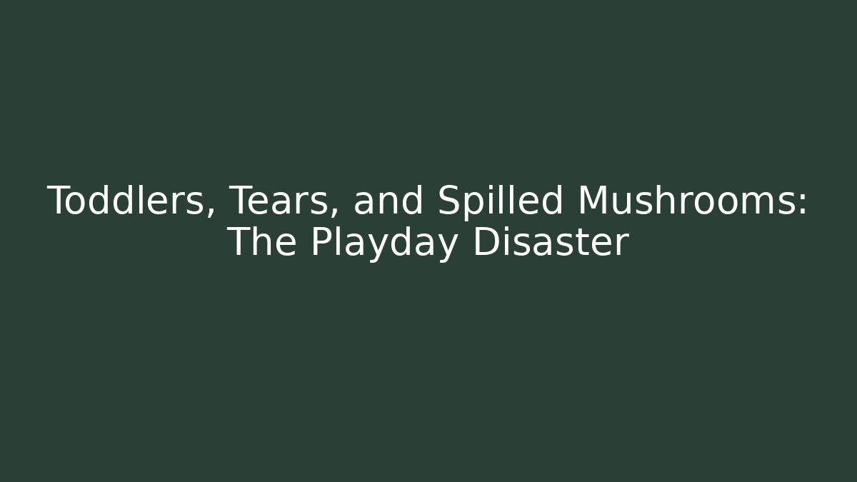 Toddlers, Tears, and Spilled Mushrooms: The Playday Disaster