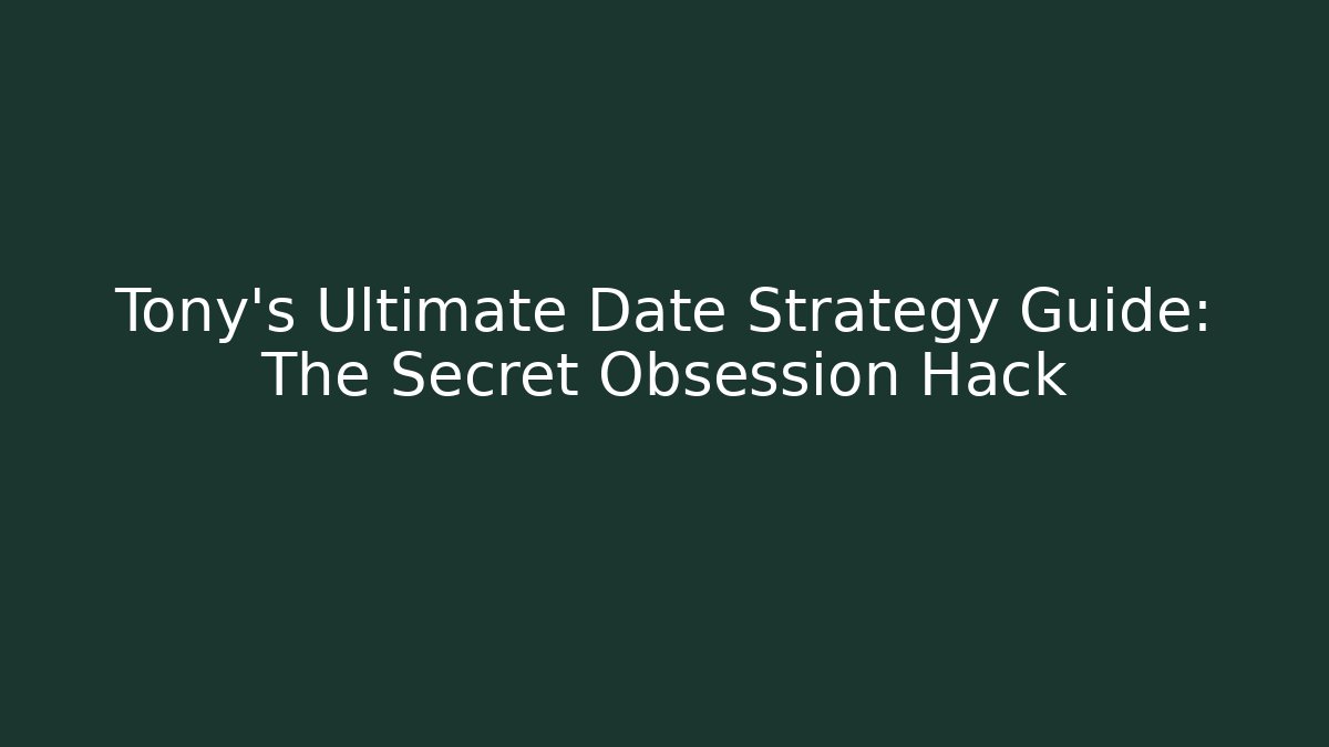 Tony's Ultimate Date Strategy Guide: The Secret Obsession Hack - Create More Assets
