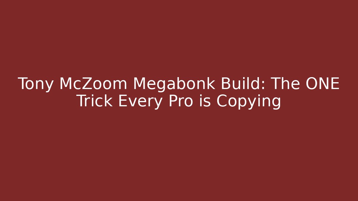 Tony McZoom Megabonk Build: The ONE Trick Every Pro is Copying