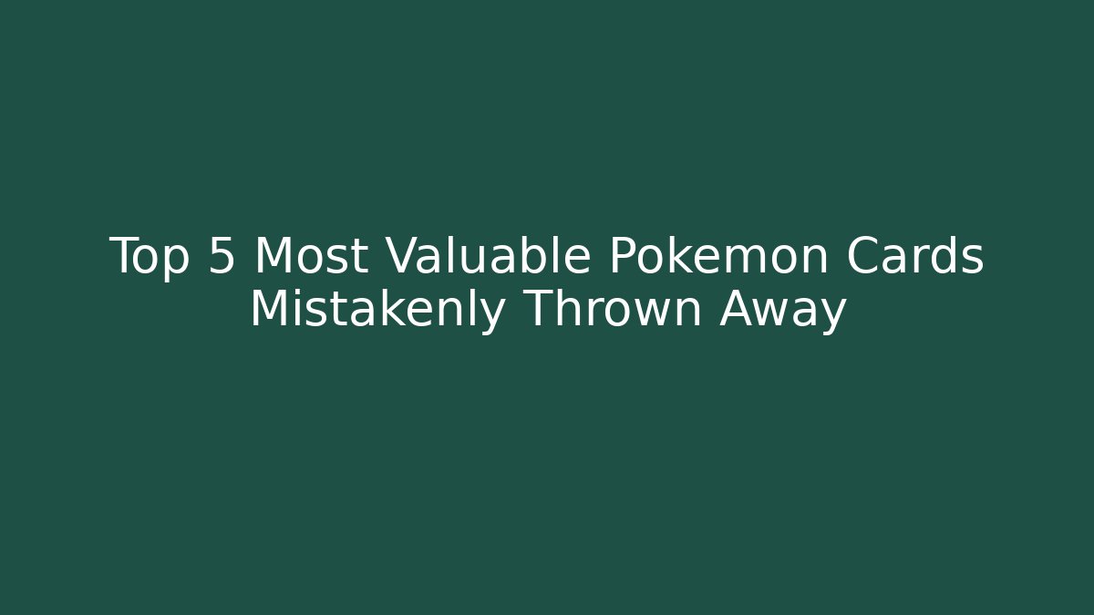 Top 5 Most Valuable Pokemon Cards Mistakenly Thrown Away