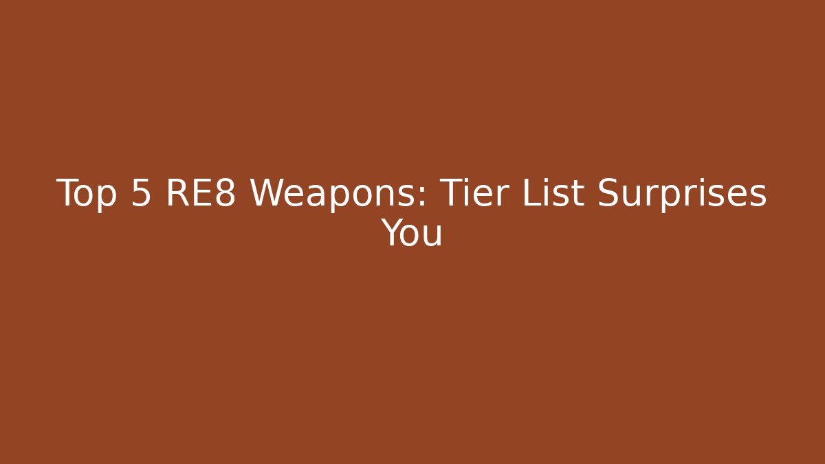 Top 5 RE8 Weapons: Tier List Surprises You