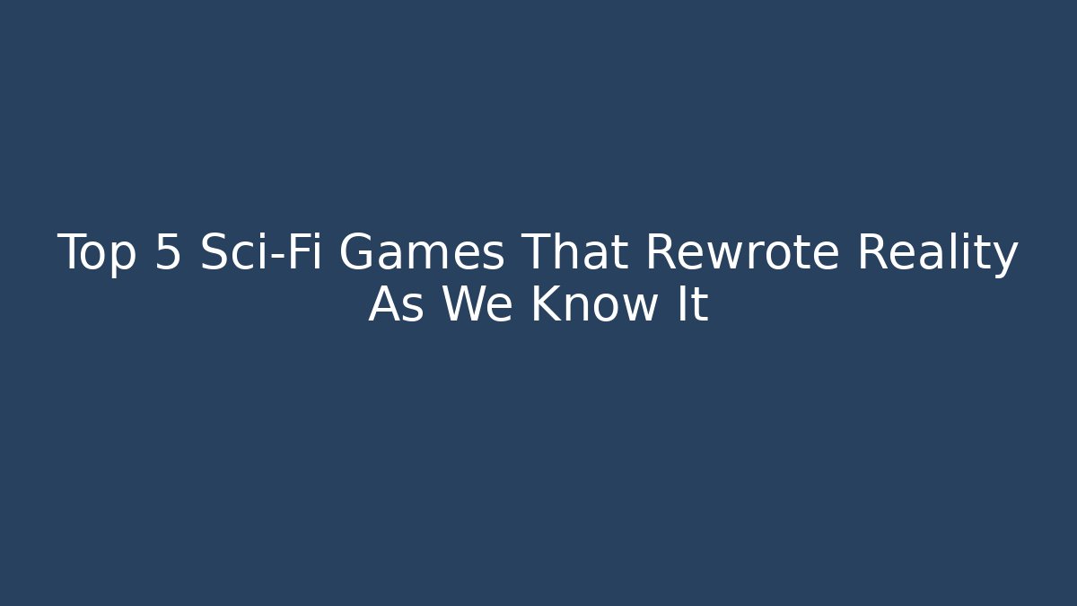 Top 5 Sci-Fi Games That Rewrote Reality As We Know It