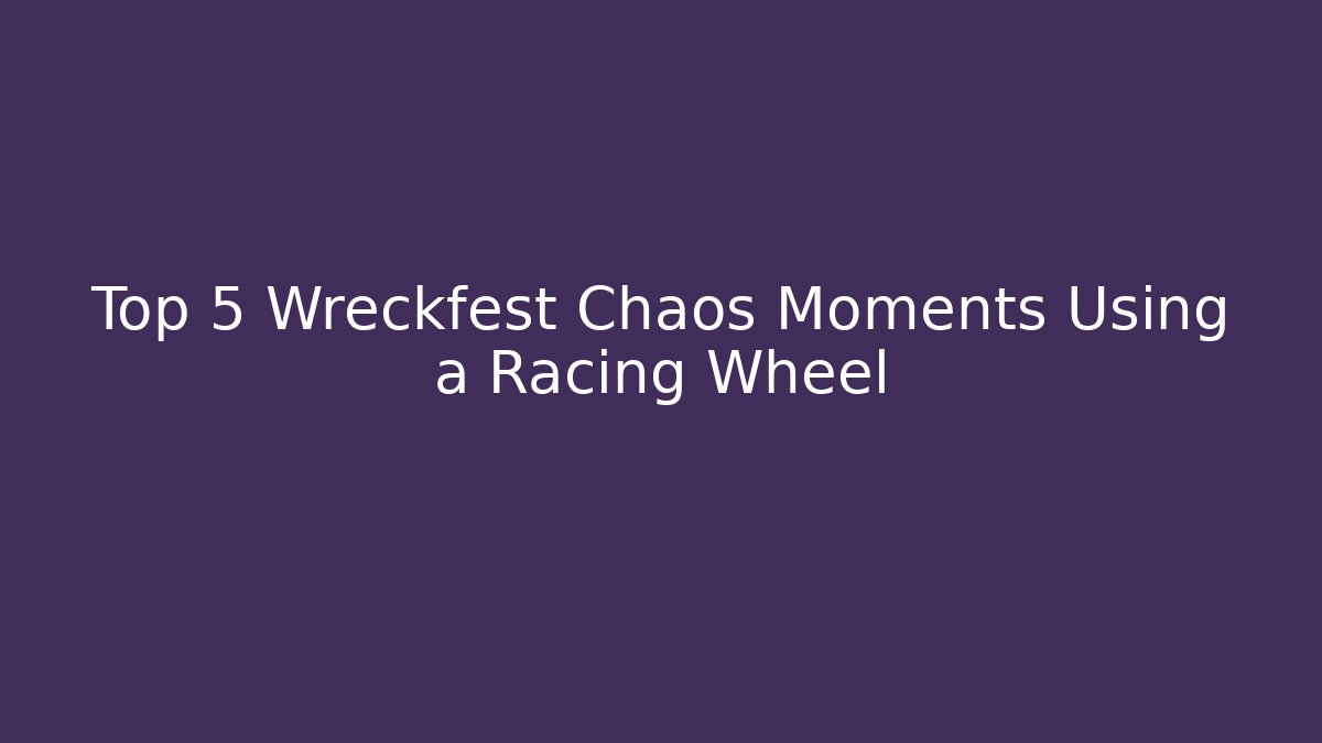 Top 5 Wreckfest Chaos Moments Using a Racing Wheel