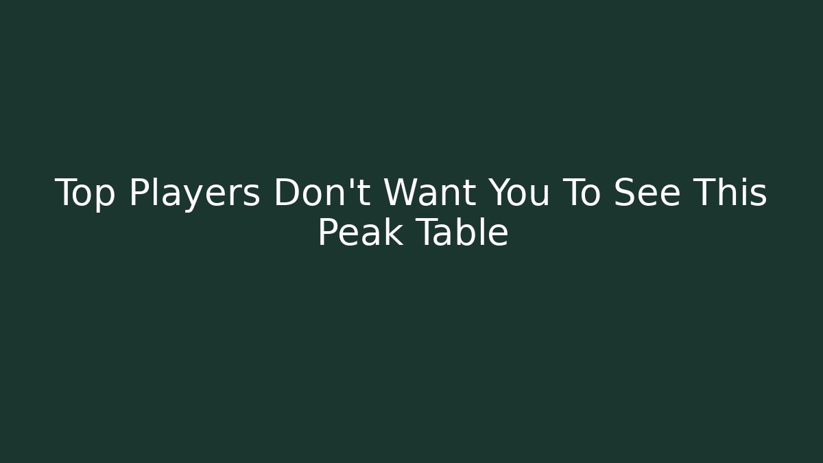Top Players Don't Want You To See This Peak Table