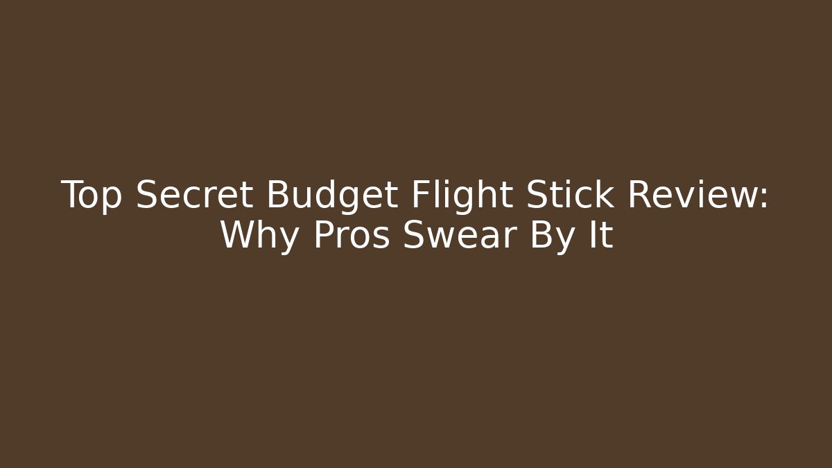Top Secret Budget Flight Stick Review: Why Pros Swear By It
