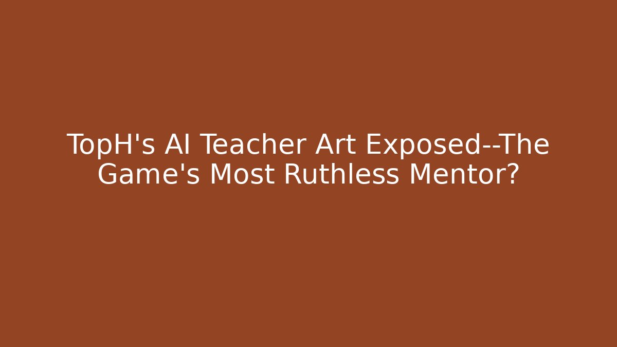 TopH's AI Teacher Art Exposed—The Game's Most Ruthless Mentor?