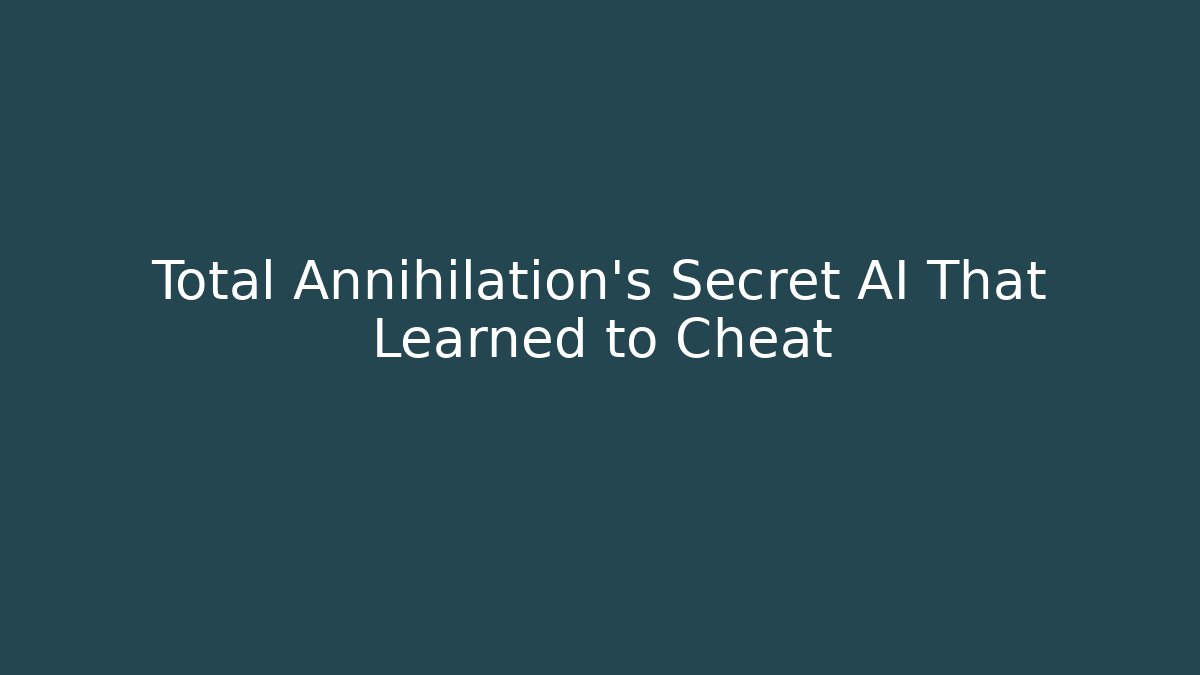 Total Annihilation’s Secret AI That Learned to Cheat