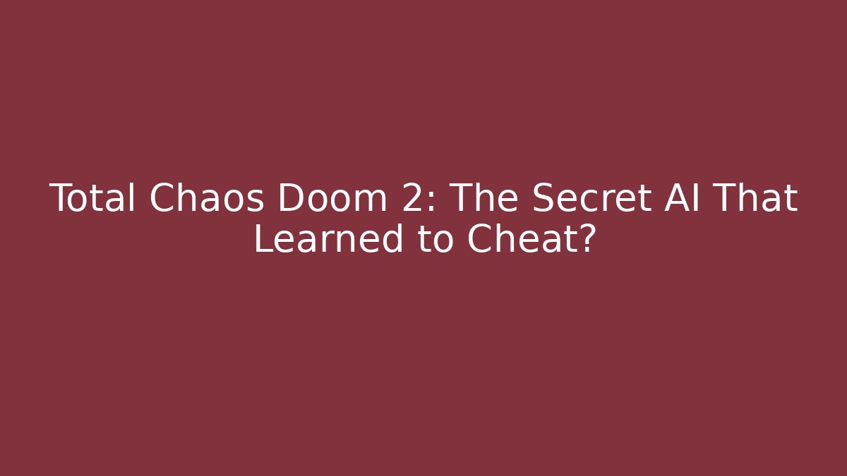 Total Chaos Doom 2: The Secret AI That Learned to Cheat?