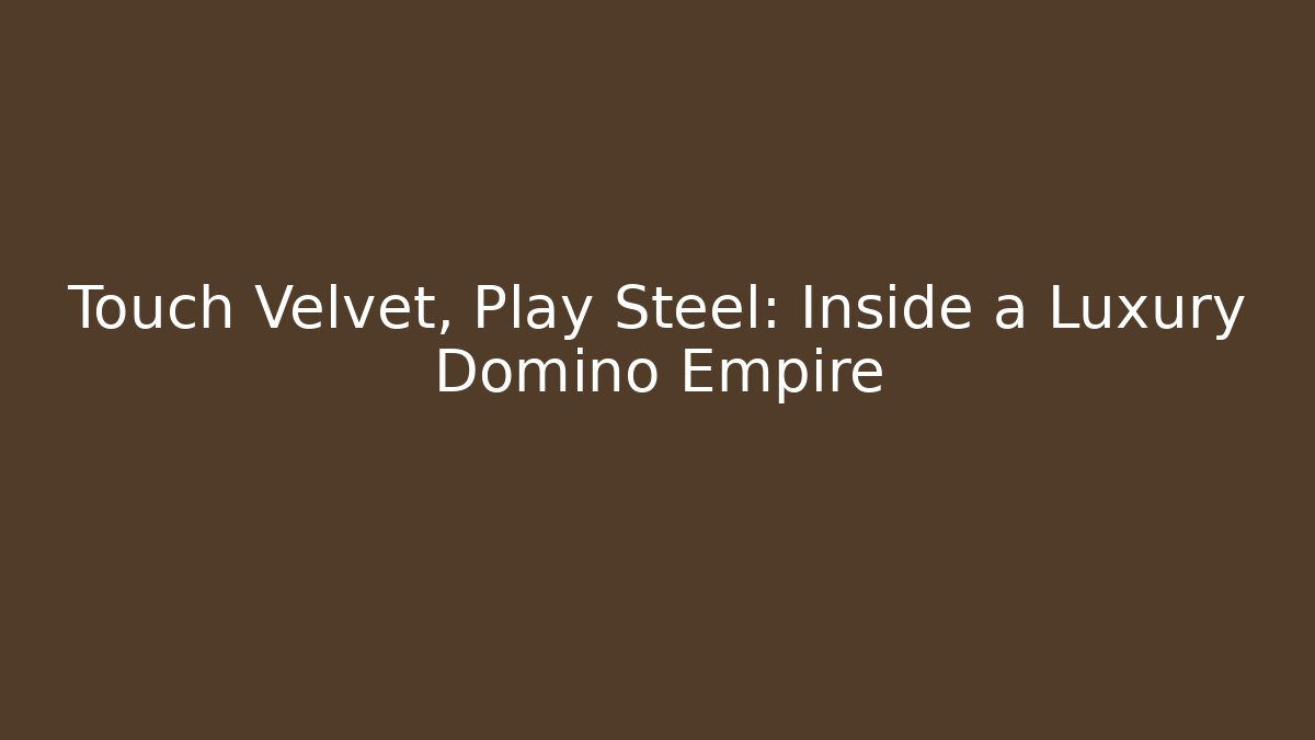 Touch Velvet, Play Steel: Inside a Luxury Domino Empire