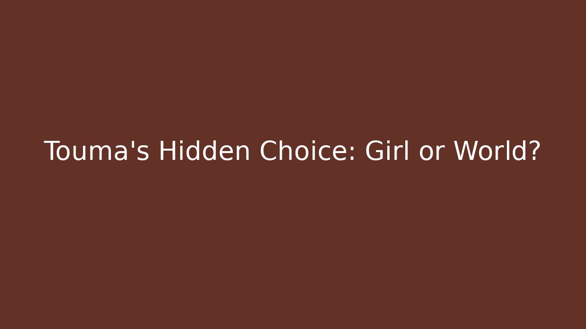 Touma's Hidden Choice: Girl or World?