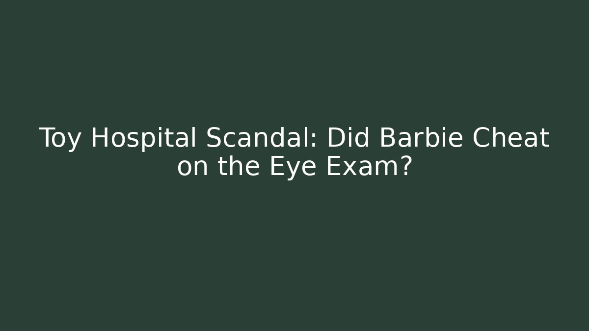Toy Hospital Scandal: Did Barbie Cheat on the Eye Exam?