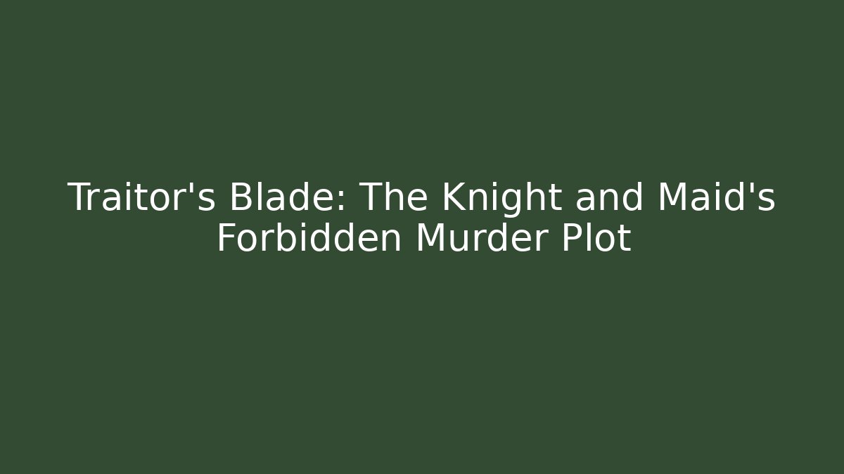 Traitor's Blade: The Knight and Maid's Forbidden Murder Plot