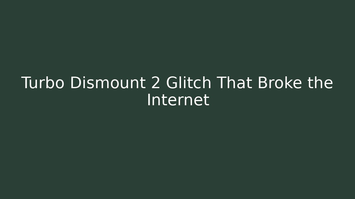 Turbo Dismount 2 Glitch That Broke the Internet