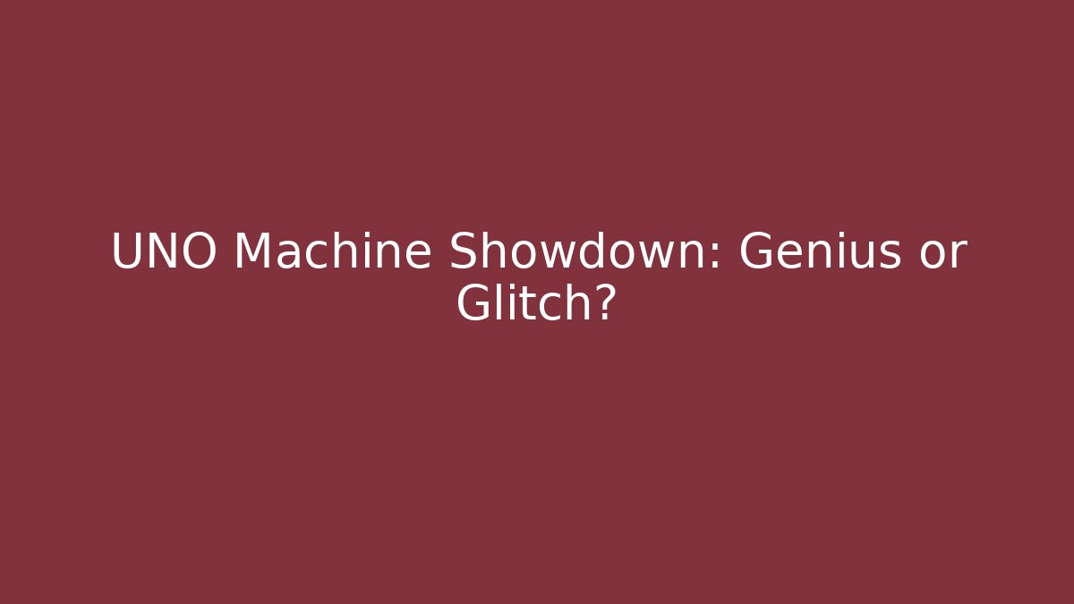 UNO Machine Showdown: Genius or Glitch? - Create More Assets