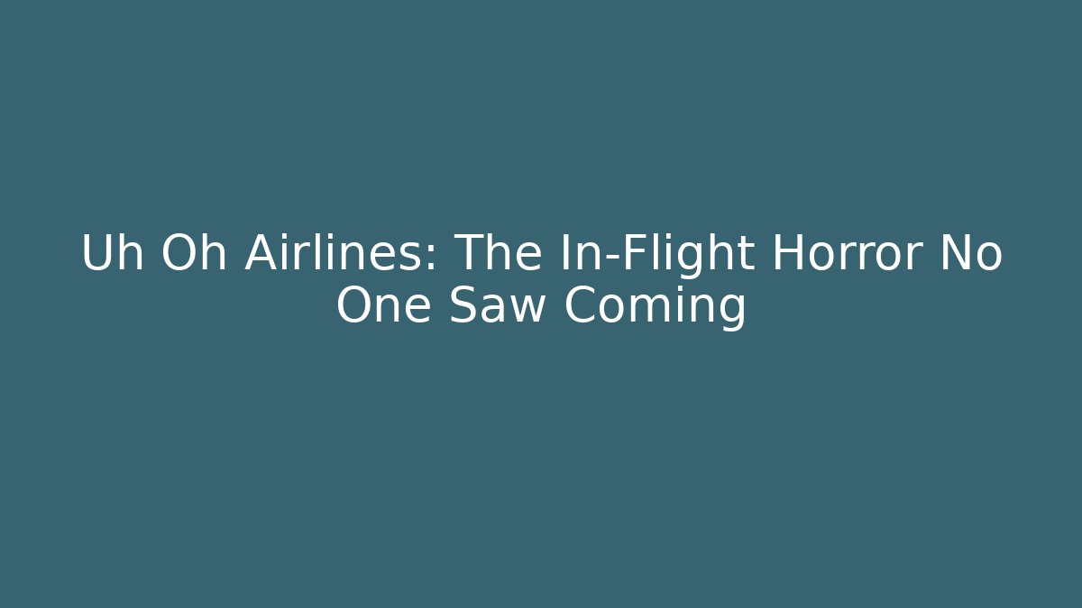 Uh Oh Airlines: The In-Flight Horror No One Saw Coming