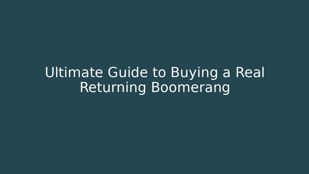 Ultimate Guide to Buying a Real Returning Boomerang