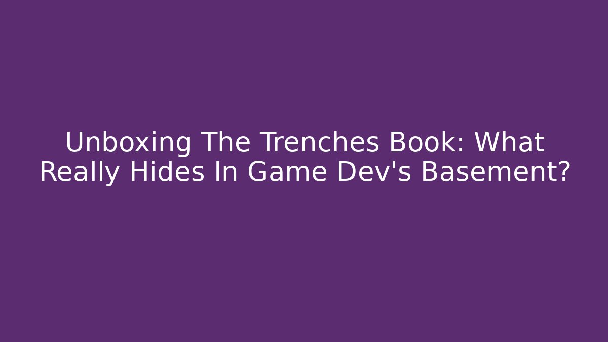 Unboxing The Trenches Book: What Really Hides In Game Dev's Basement?