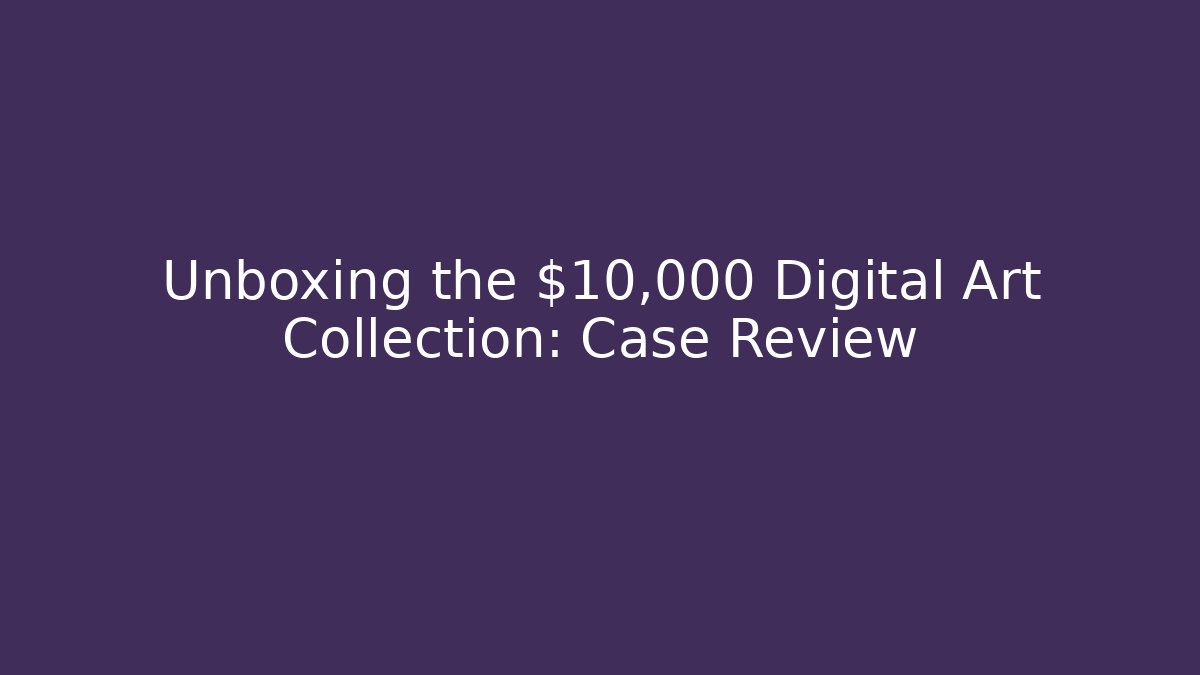 Unboxing the $10,000 Digital Art Collection: Case Review