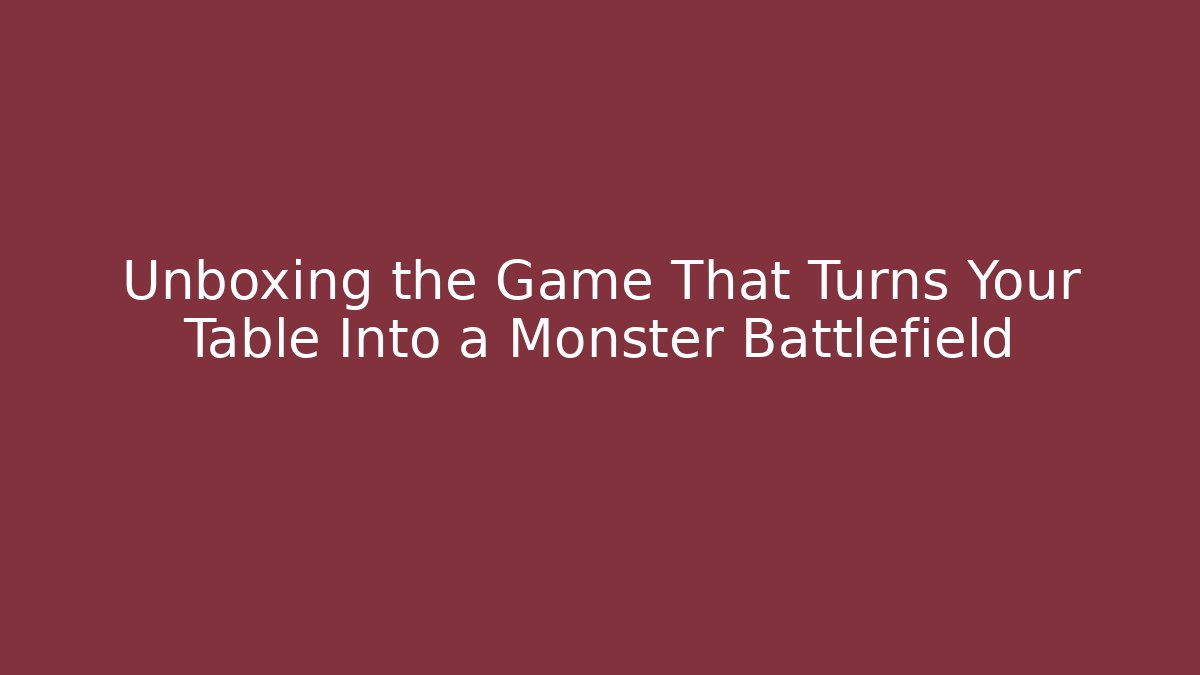 Unboxing the Game That Turns Your Table Into a Monster Battlefield