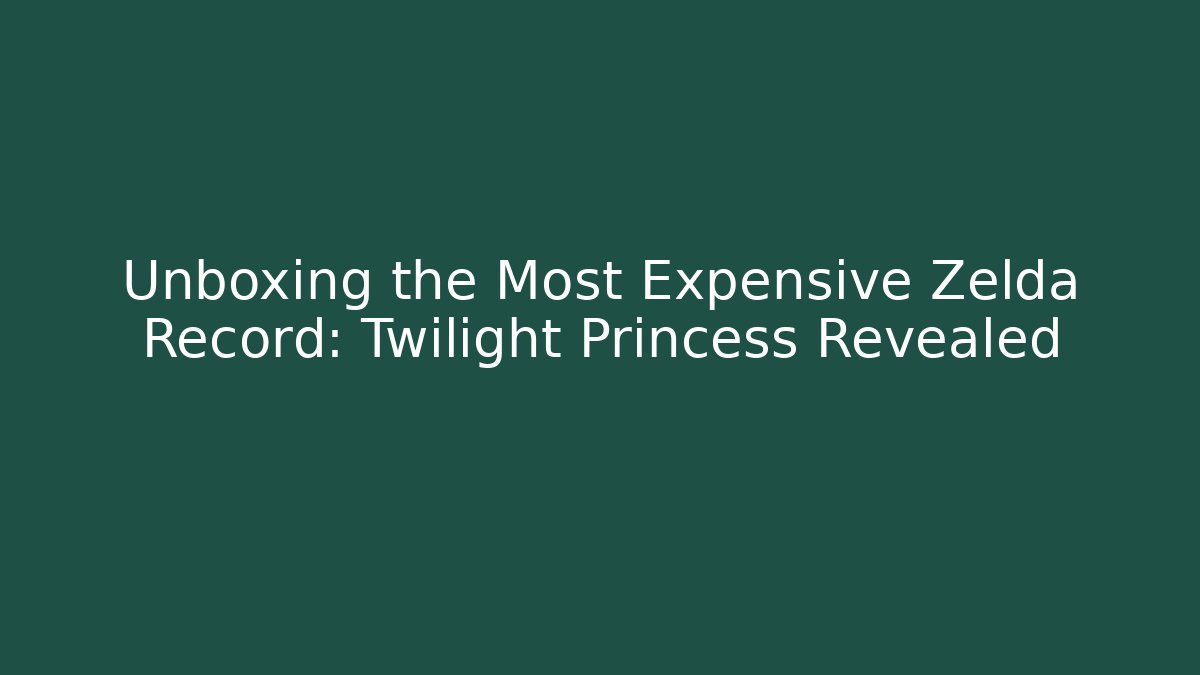 Unboxing the Most Expensive Zelda Record: Twilight Princess Revealed