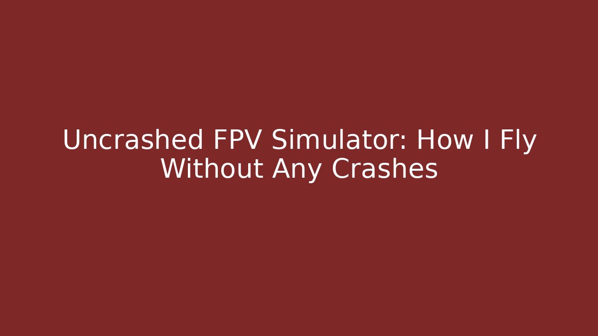 Uncrashed FPV Simulator: How I Fly Without Any Crashes