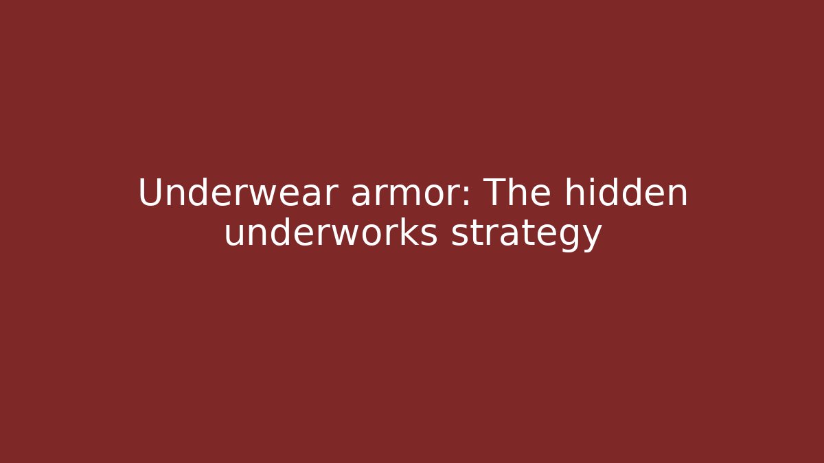 Underwear armor: The hidden underworks strategy