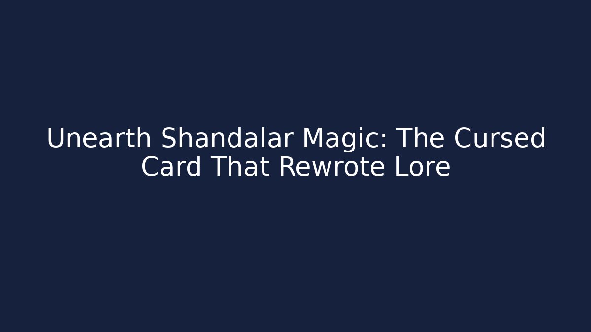 Unearth Shandalar Magic: The Cursed Card That Rewrote Lore