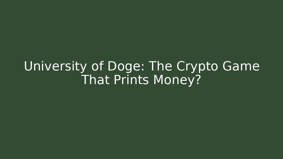 University of Doge: The Crypto Game That Prints Money?