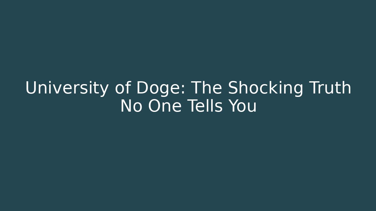 University of Doge: The Shocking Truth No One Tells You