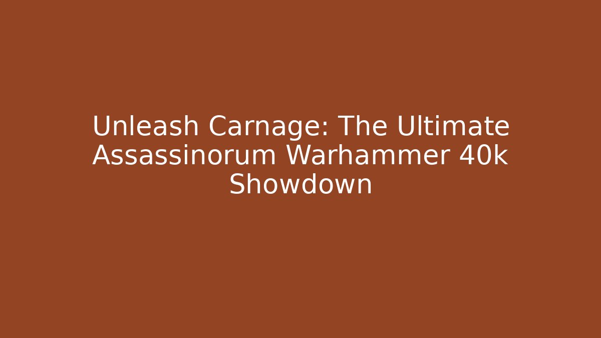 Unleash Carnage: The Ultimate Assassinorum Warhammer 40k Showdown