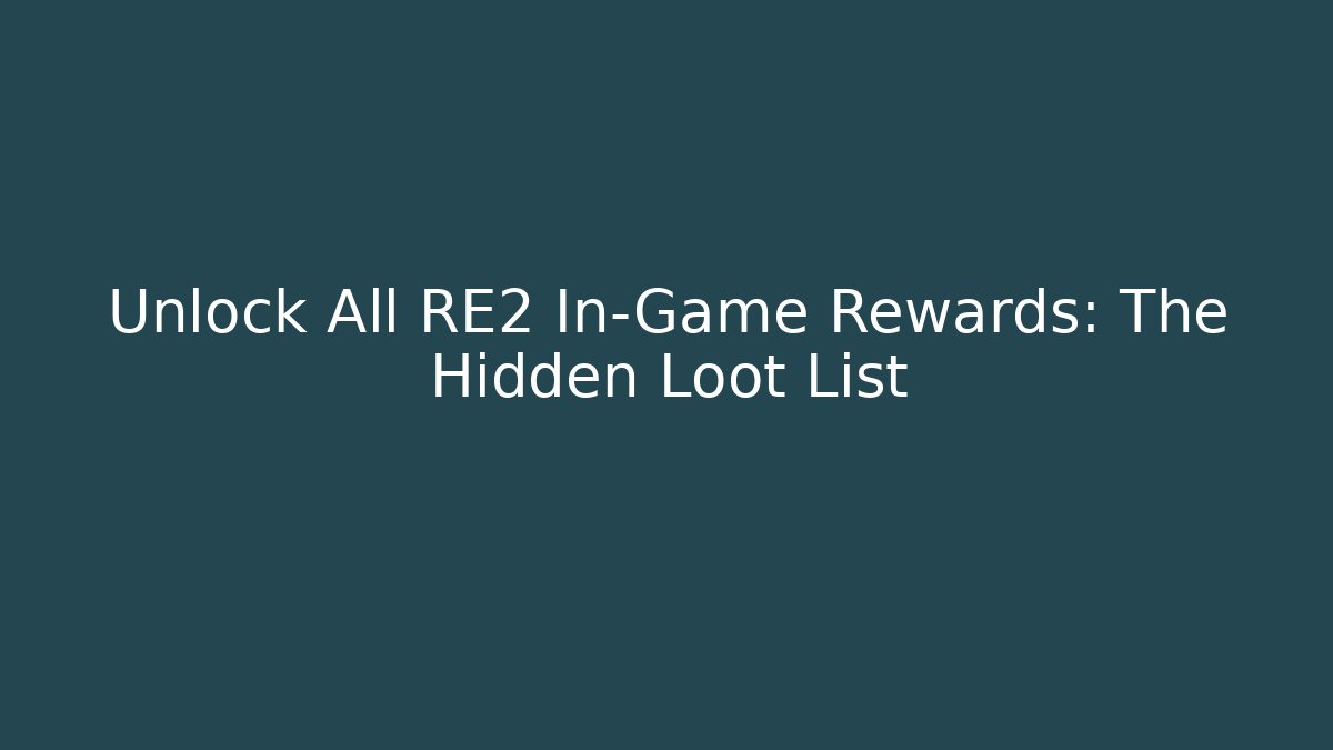 Unlock All RE2 In-Game Rewards: The Hidden Loot List