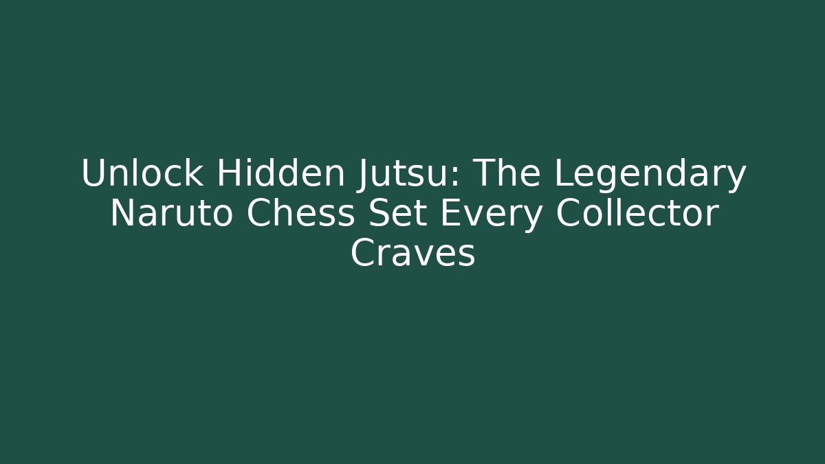 Unlock Hidden Jutsu: The Legendary Naruto Chess Set Every Collector Craves
