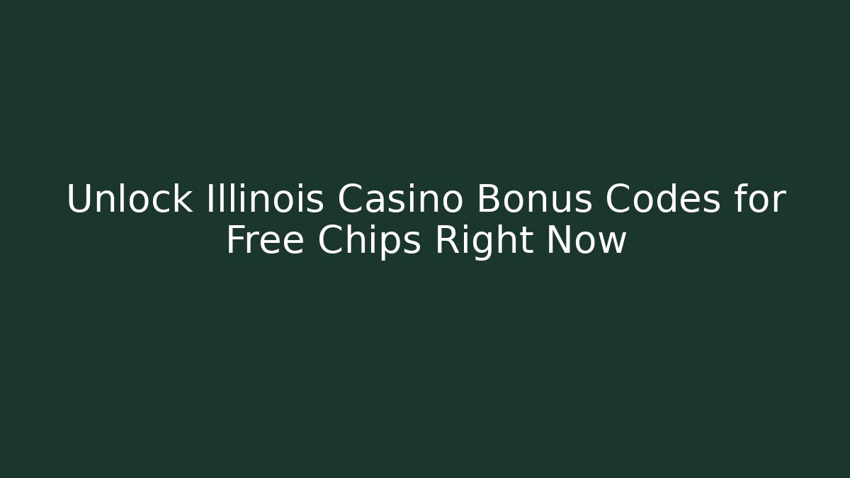 Unlock Illinois Casino Bonus Codes for Free Chips Right Now