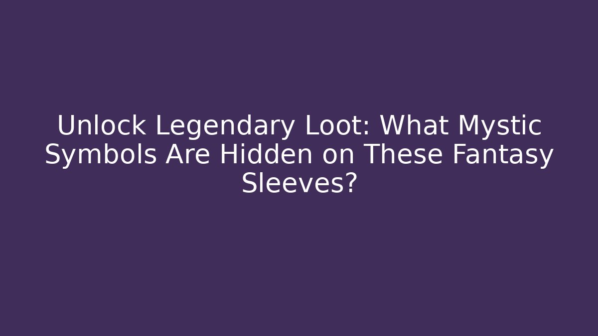 Unlock Legendary Loot: What Mystic Symbols Are Hidden on These Fantasy Sleeves?