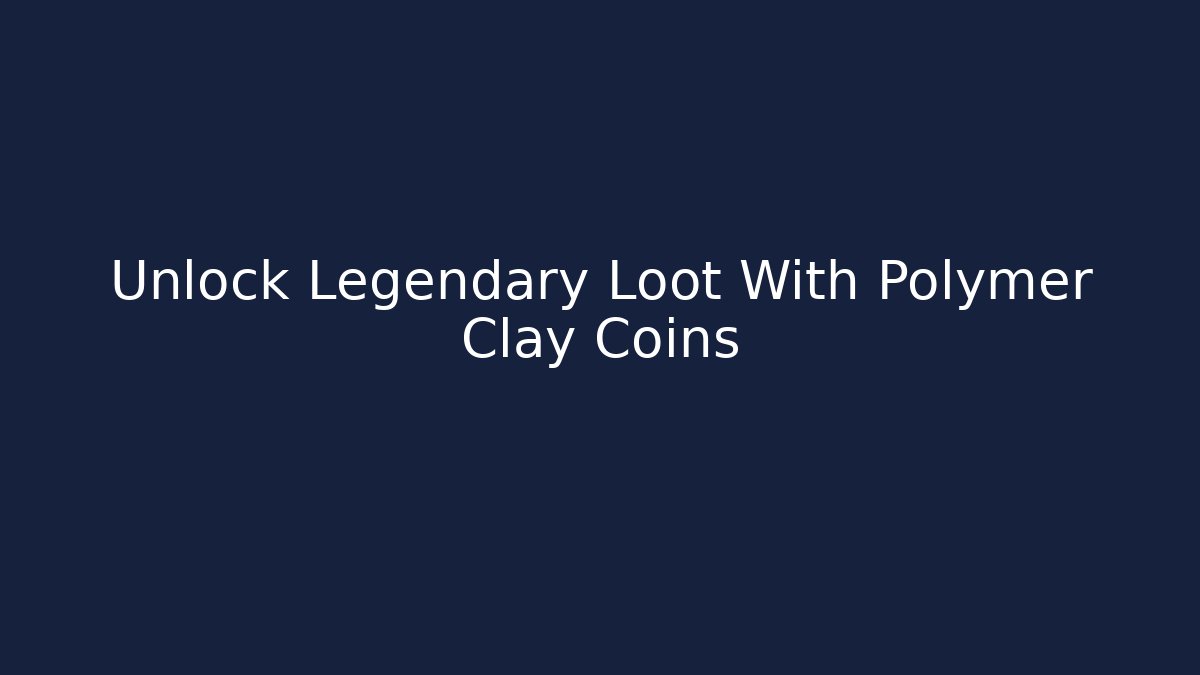 Unlock Legendary Loot With Polymer Clay Coins