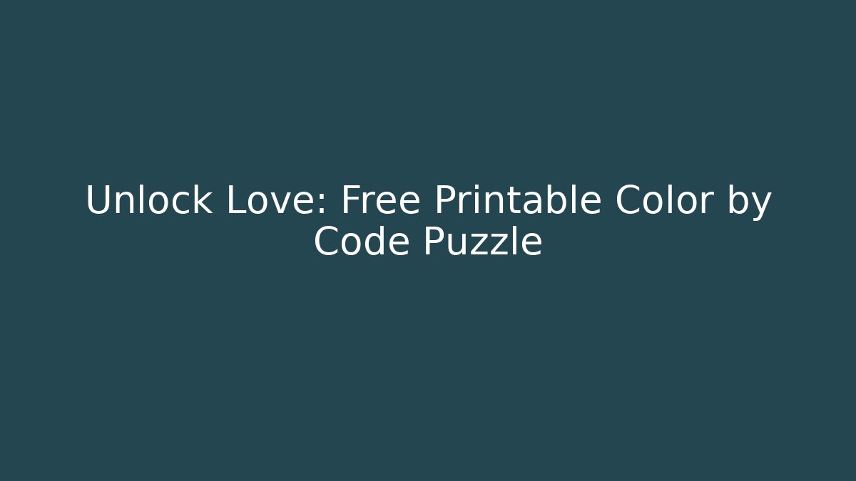 Unlock Love: Free Printable Color by Code Puzzle