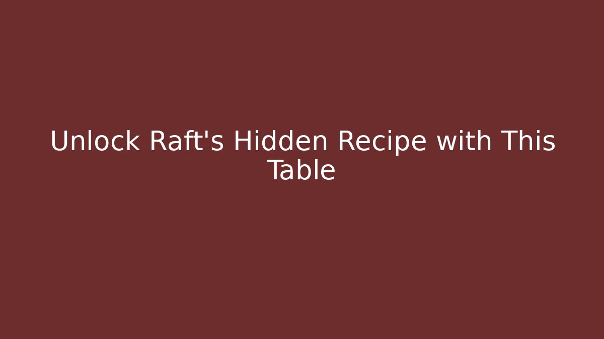Unlock Raft's Hidden Recipe with This Table