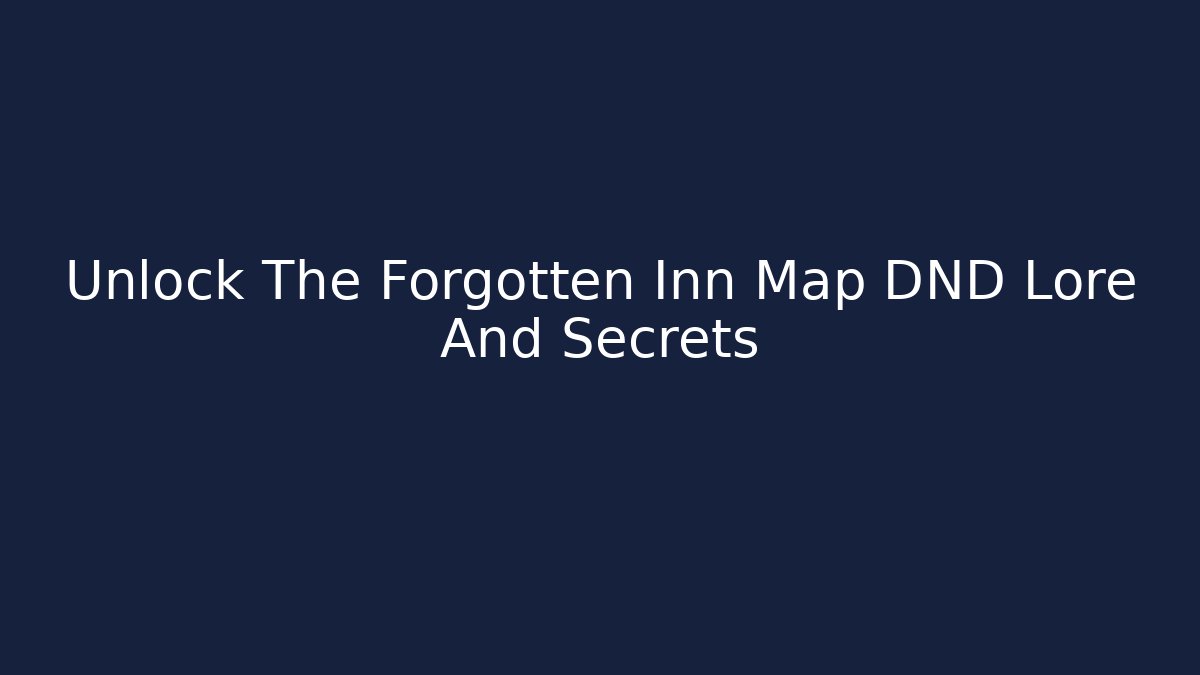 Unlock The Forgotten Inn Map DND Lore And Secrets