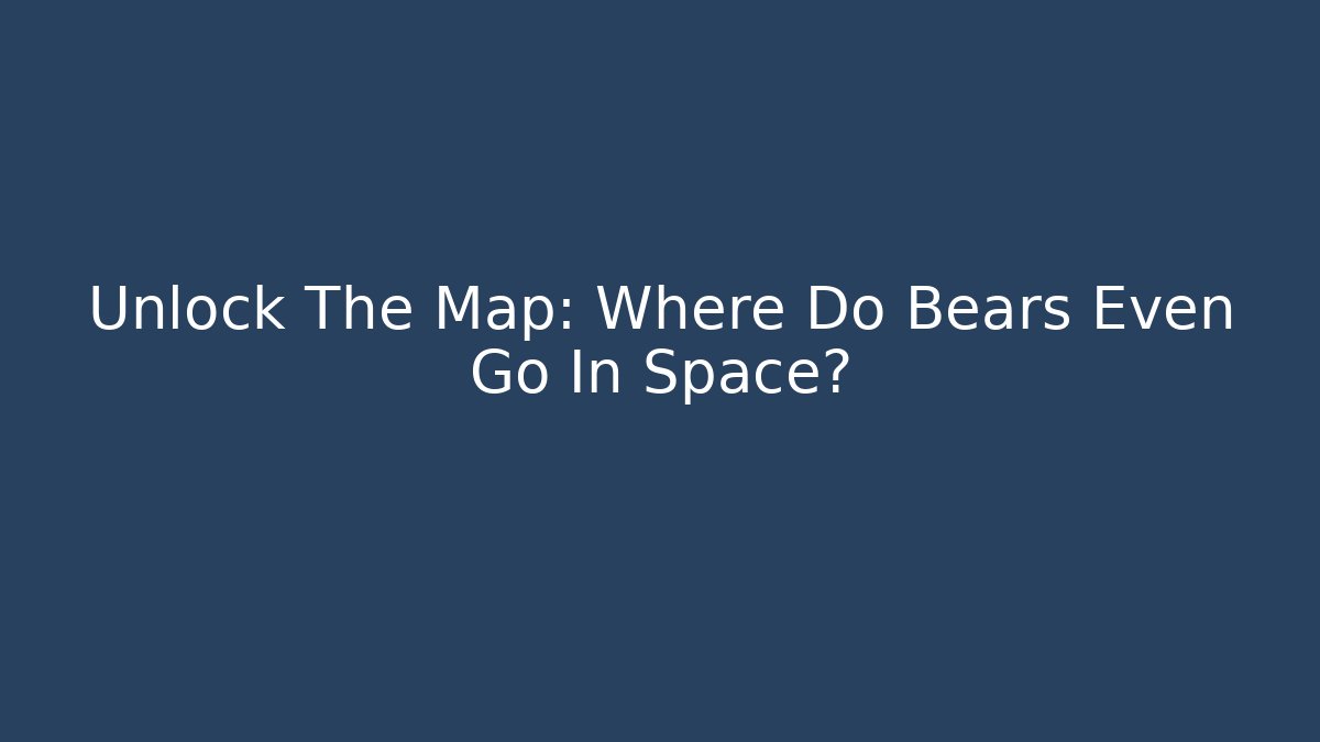 Unlock The Map: Where Do Bears Even Go In Space?