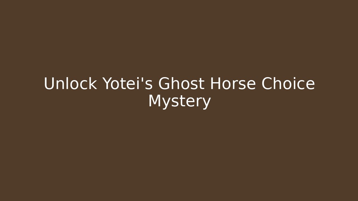 Unlock Yotei's Ghost Horse Choice Mystery