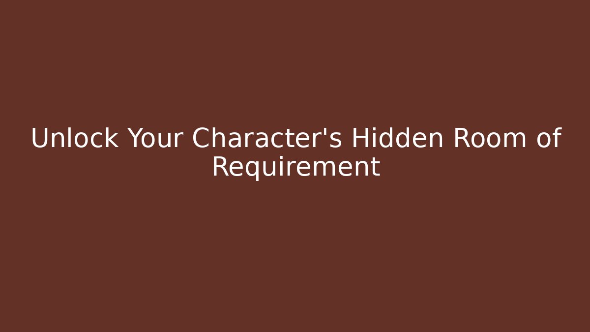 Unlock Your Character's Hidden Room of Requirement