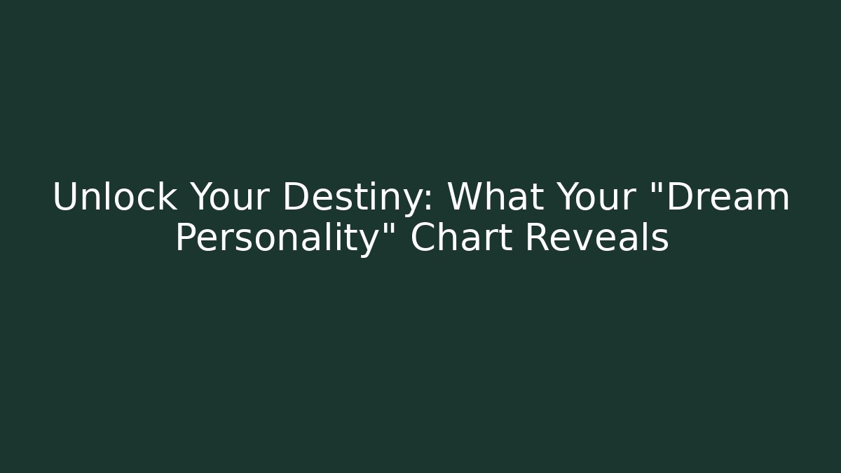 Unlock Your Destiny: What Your "Dream Personality" Chart Reveals