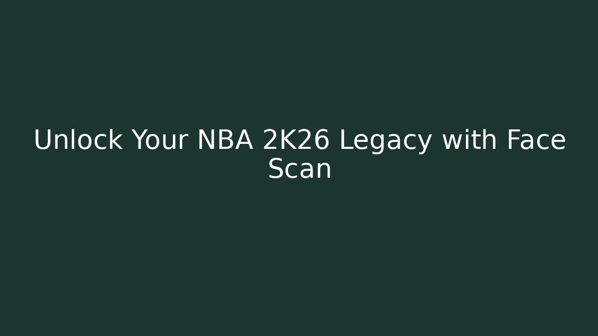 Unlock Your NBA 2K26 Legacy with Face Scan