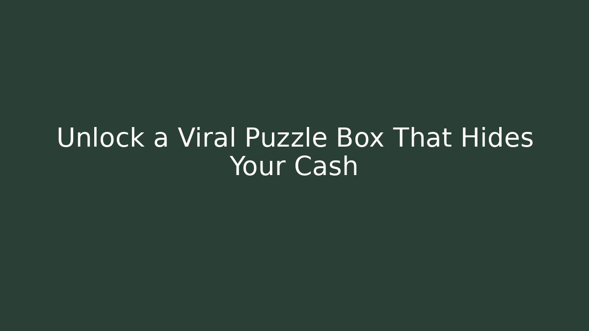 Unlock a Viral Puzzle Box That Hides Your Cash