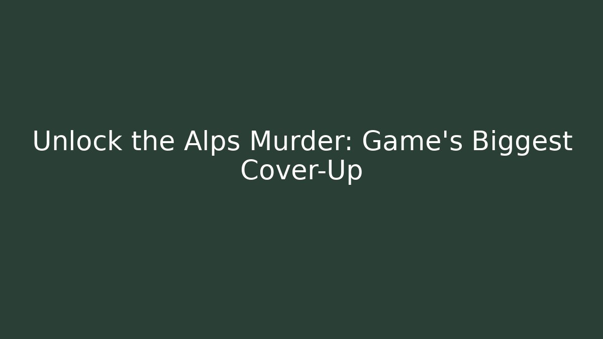Unlock the Alps Murder: Game's Biggest Cover-Up
