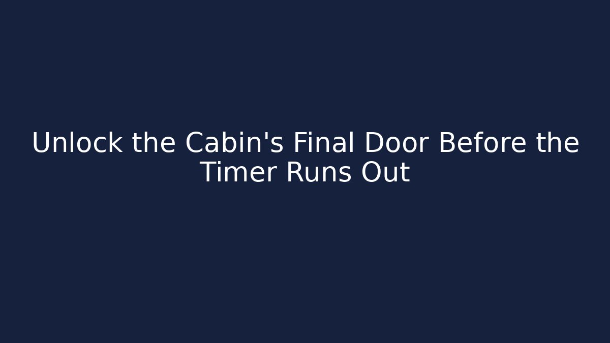Unlock the Cabin's Final Door Before the Timer Runs Out
